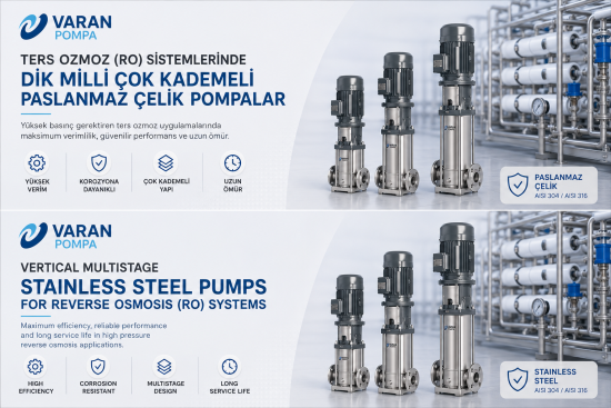 Ters Ozmoz (RO) Sistemlerinde Dik Milli Çok Kademeli Paslanmaz Çelik Pompalar